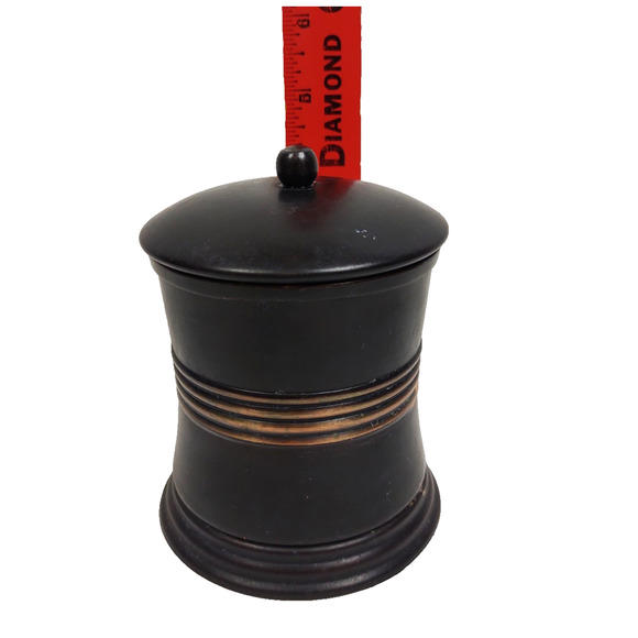 Lexington Oil Rubbed Bronze Metal Cotton Ball Qtip Holder Bath Decor 4.5" India - Picture 4 of 7